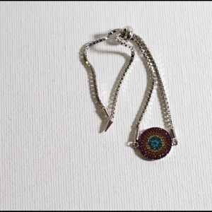 Sterling Silver Evil Eye Crystals Bracelet NWOT